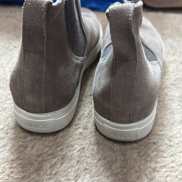 Vince Suede High Top Sneakers Gray Taupe Size 7.5 - Picture 6 of 8